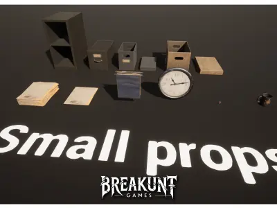 Paranormal Investigators Office Modular - Unreal Engine Low-poly 3D model