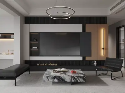 living room 3D model 91