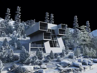 Villa-Casa Scene-Modern Villa 3D model get