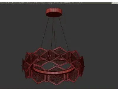 BRILL brass pendant light with geometric design Low-poly 3D model