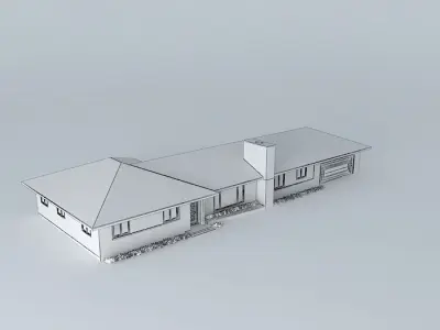 House with roof Free 3D model