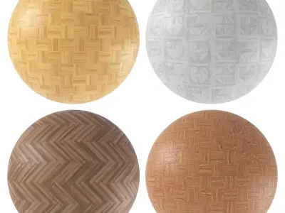 Parquet - Laminate - Wooden floor 4 in 1 3D model 40