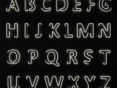 Neon Alphabet 3D model