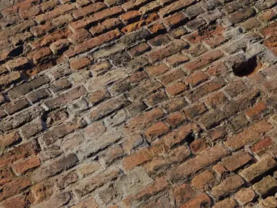 Heavily Weathered Red Brick Wall PBR Texture  Texture