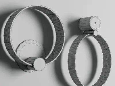 moderne kreis wandleuchte nachttisch Low-poly 3D model