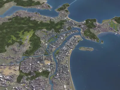 Sanya - 3D City Model Low-poly 3D model