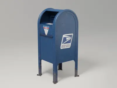 US Postal mailbox Low-poly 3D model