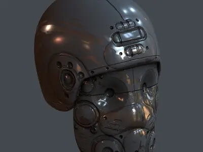 Gas mask helmet 3d model scifi Low-poly Low-poly 3D model 36