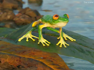  Amphibian Tree Frog Rigged for Blender 