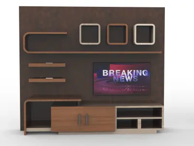 Modular TV Unit AR Low-poly 3D model