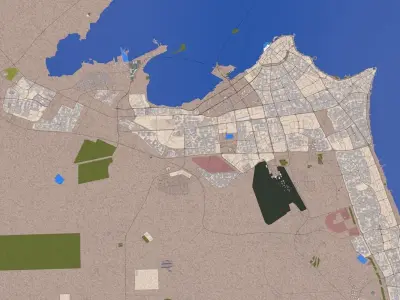 Kuwait City entire Country Low-poly 3D model