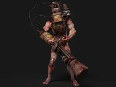 Sci-fi Cyber Victim 2 Low-poly 3D model