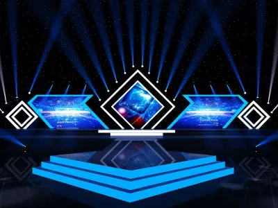 Concert company conference stage design 3D model purchase
