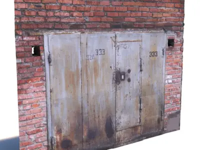 Garage wall scan 5 Low-poly 3D model