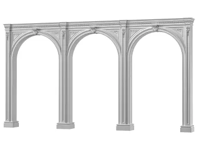 blk wood classcial decorative plaster art 007 3D model