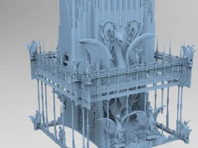 Drake Fire arena tower Reptilian Tower 3D model