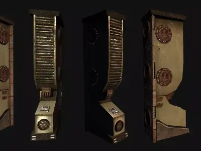 Sci Fi Wall Pillar  Low-poly 3D model