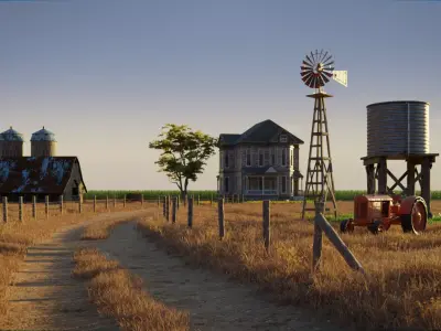 Old Farm 3d Scene 3D model