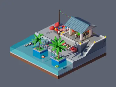 land 7A Low-poly 3D model