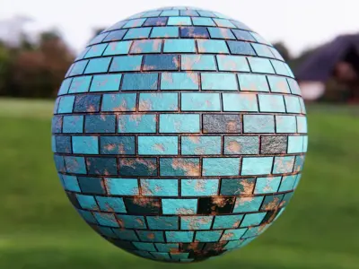 Procedural Green Brick Shader - Realistic Blender Material Texture