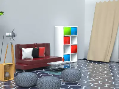 Loft interior 3D model