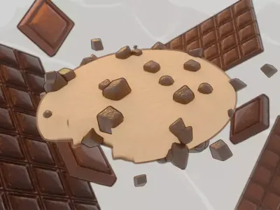 Animation of beautiful cookies in a blender Free 3D model