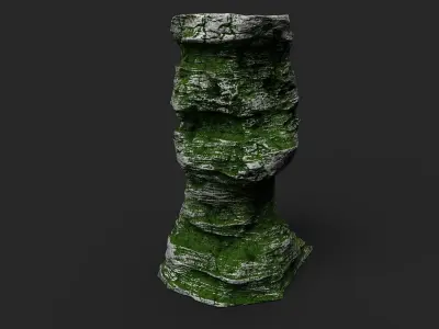 Mossy Cliff Rock 23-1 Low-poly 3D model
