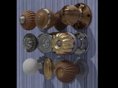9 Door Knobs 3D model