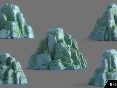 Cartoon  Stylized  Rock  Collcetion Low-poly 3D model