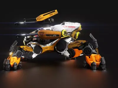 Spider Mech   4K PBR Textures 3D model