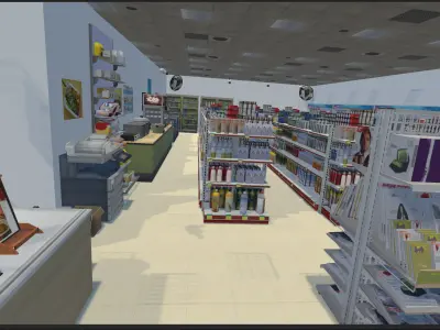 Japan Convenience store Low-poly 3D model