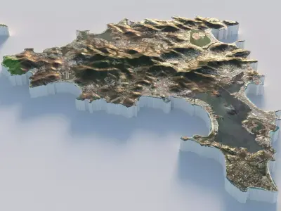 Saint Martin and Sint Maarten Terrain Country 3D model