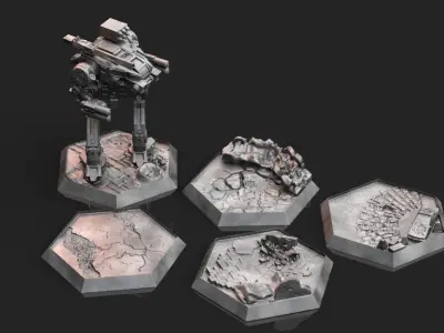 Hex Bases  Urban Warfare 3D print model