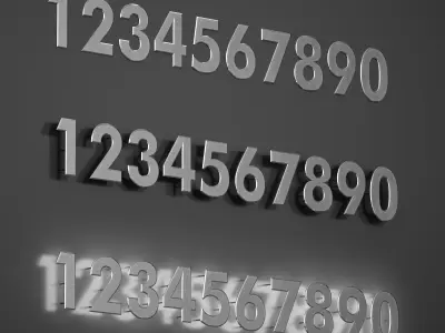 Metal numbers metal number with backlight 3D model