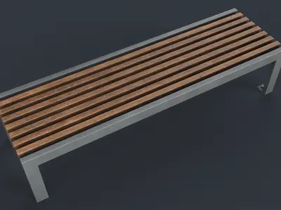 Modern Outdoor Bench 20 PBR Game Ready Low-poly 3D model