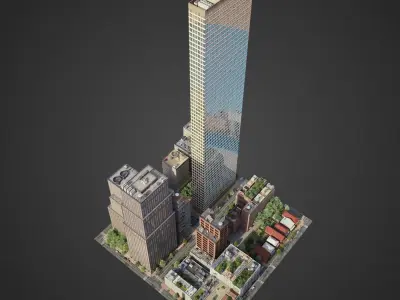 Realistic City District H11-R7 3D model