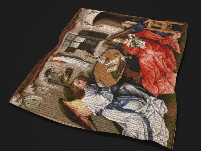 Merode Alter Piece Center Tapestry Low-poly 3D model