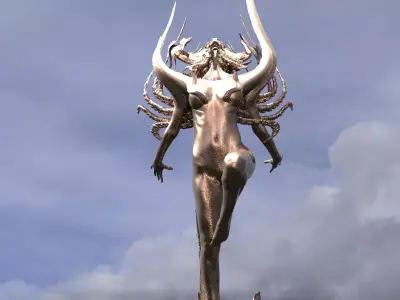 Alien Goddess statue 6 3D model