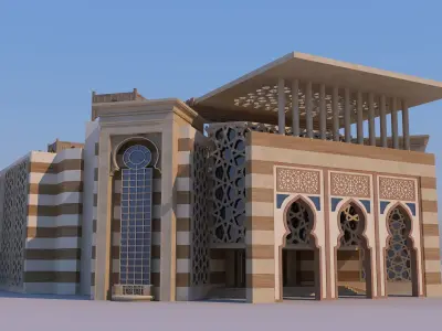0165 - Islamic Facade Building 3D model