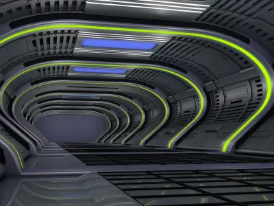 Sci Fi Corridor Interior 3D model