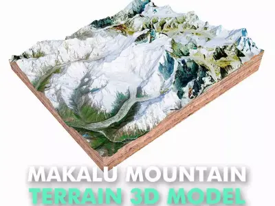 Makalu Mountain Nepal China 3D model