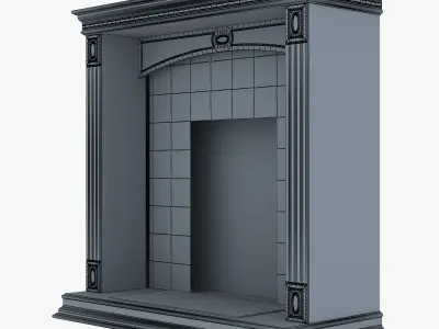 Victory fireplace with door 3D model