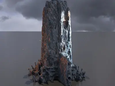Arch Alien Ancient pillar Structure 5 3D model