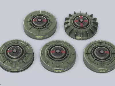 Sci fi land mine collection 3D Model Pack