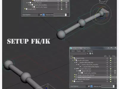 SETUP---IK-FK setup frak Free 3D model