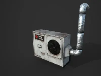 Low Poly Exterior Air Conditioning Unit Low-poly 3D model