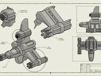 Maelstrom Heavy Assault Fighter 3D print model