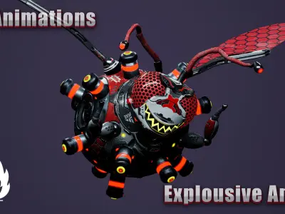 Sci-Fi Droid BoomFly Low-poly 3D model