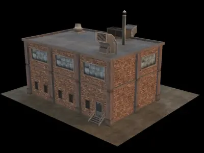 Small Industrial Building 02 Low-poly 3D model
