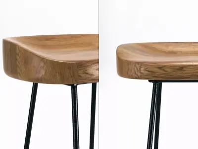 SmartandSleek wood and metal bar stools 3D model